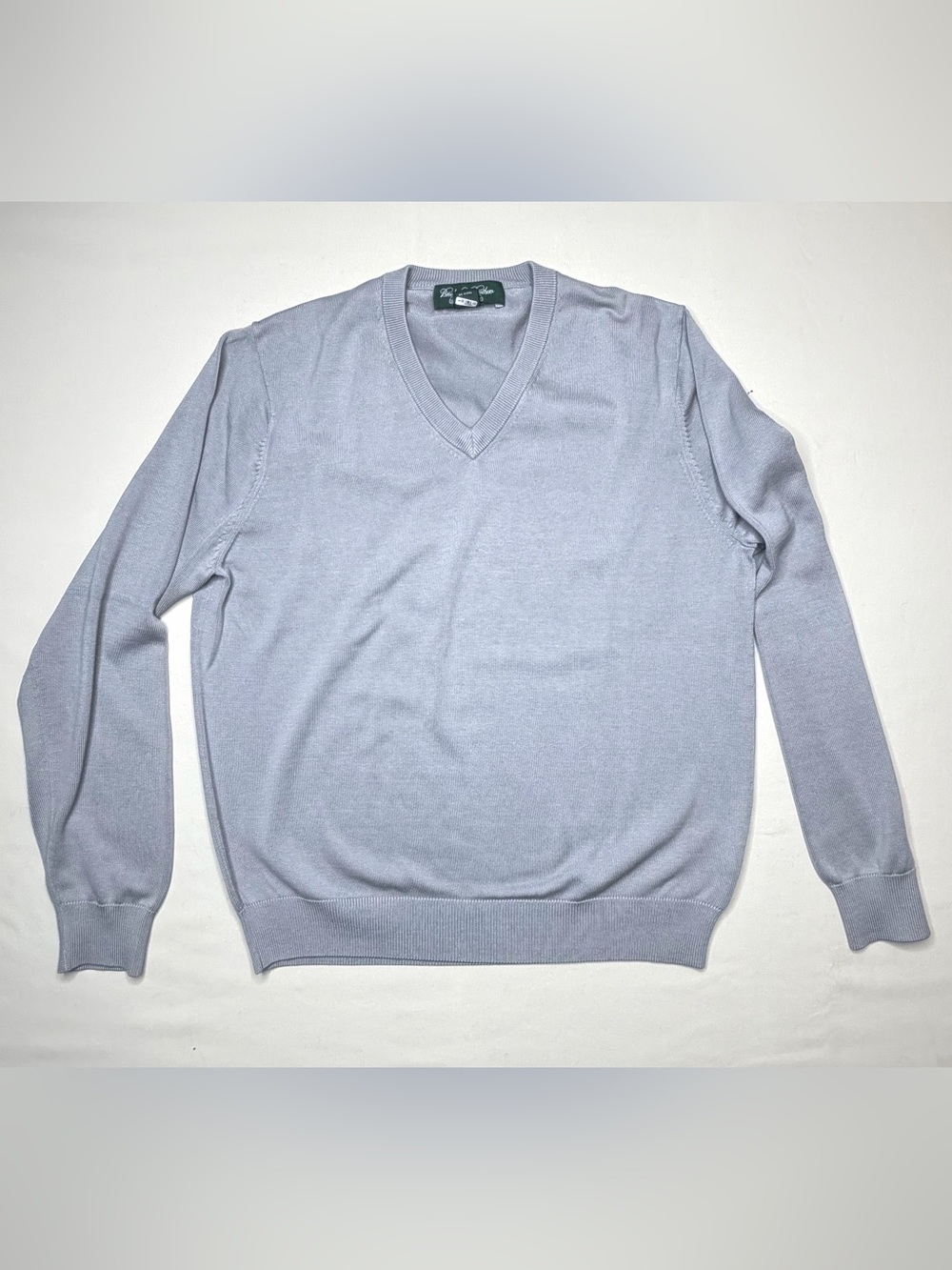Brooks Brothers Silk/cotton Sweater Mens  Gray V-Neck Pullover Jumper M 732